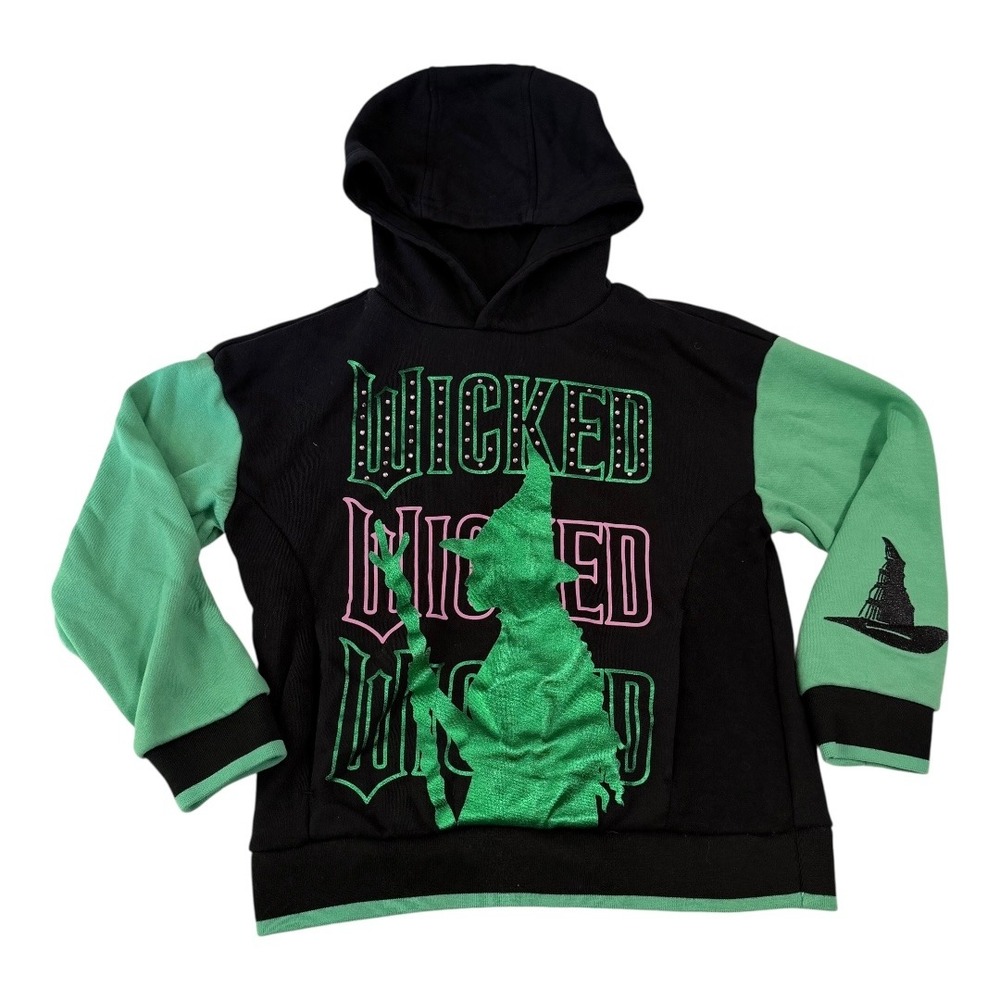 Kids Wicked Hoodie Regular M8 Black Green Rhinestone Witch‎ Graphic Broadway Oz